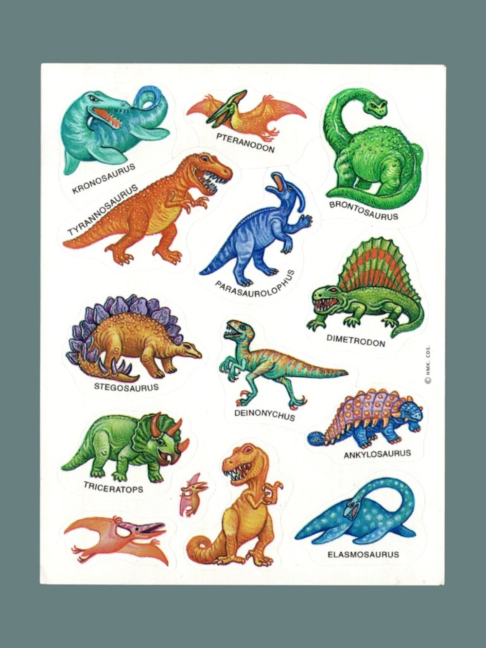 Hallmark Dinosaur Sticker Sheet Vintage 90s Craft & Collecting